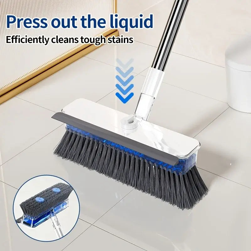4-in-1 Floor Scrub Brush with Squeegee