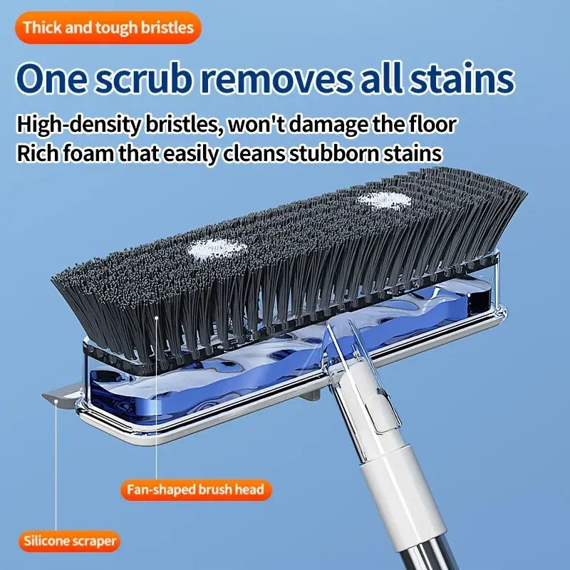 4-in-1 Floor Scrub Brush with Squeegee